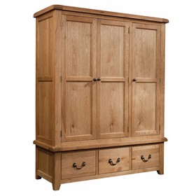 Oak wardrobe with drawers/natural bedroom/oak furniture