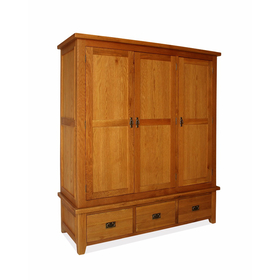 Oak chest tripple robe/natural bedroom/oak furniture