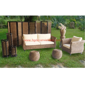 Hot selling sofa set, water hyacinth sofa set with decorate items HG-NS54